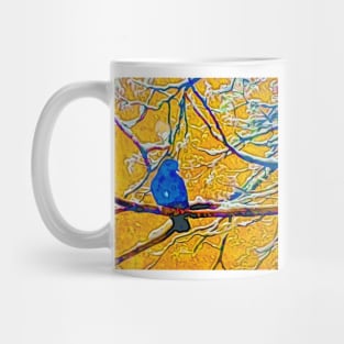 Bird On Snowy Branch #4 Mug